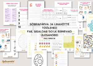 Prinditavad töölehed lihavõtted ja sõbrapäev