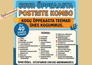 SUUR ÕPPEAASTA TEEMADE POSTRITE KOMBO